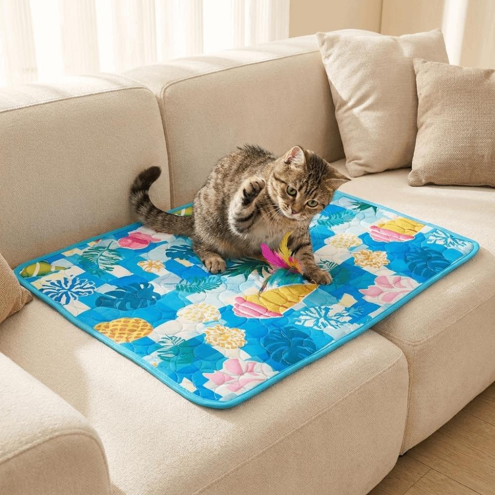 Breathable Dog Cooling Pad Soft Dog Sleeping Mat Cartoon pattern Cat Nest Bed Dog Crate