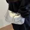 Bolso Cuadrado Brillante de Diseño Francés para Mujer, de Hombro Único, para Axila o de Mano