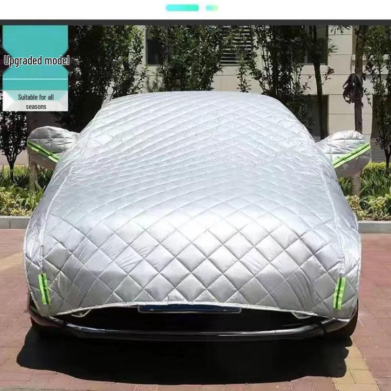Half Car Cover: Sunshade, Snow, Rain & Heat Protection, Thickened Fleece Cotton Hatchback - Universal