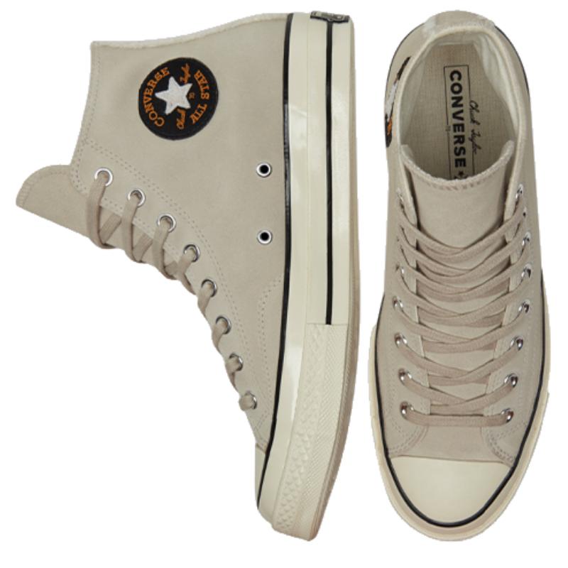 Converse Chuck Taylor All Star Hi Retro Trend High Top Canvas Shoes Unisex Light Grey Khaki