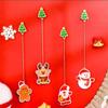 1 Piece Cartoon Christmas Metal Santa Claus Acrylic Pendant Bookmark School Office Supplies Bookmarks Cute Stationery