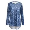 Top Blusa Pullover Casual da Donna a Manica Lunga con Stampa Girocollo