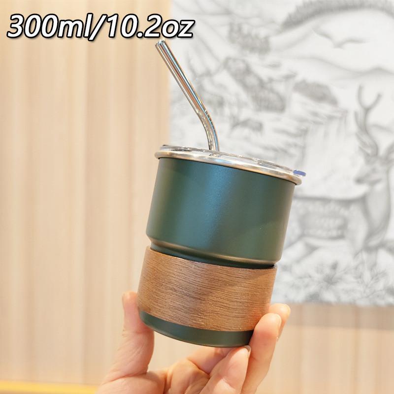 Portable Car Cup With Cover And Straw For Hiking And Travel 304 Stainless Steel