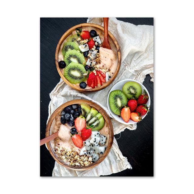 Snídaně Čokoládový prsten Dort Káva Chléb Severské Plakáty Reprodukce Nástěnné Umění Obrazy Obrazy Obrazy Dezert Obchod Domácí dekorace