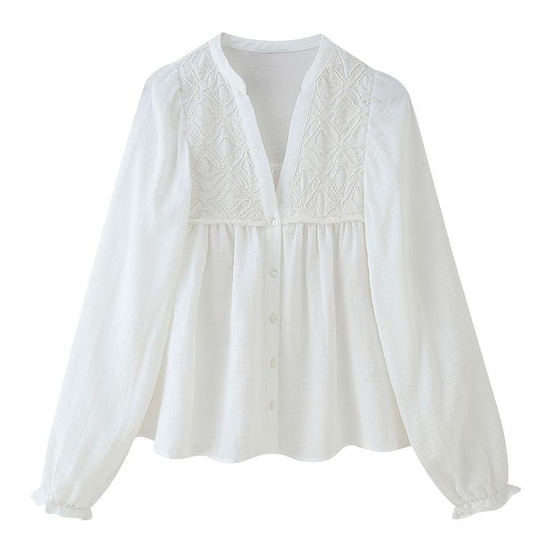 Jnleaog Autumn New Women's Clothing Fashion Style Stylish Fashion Embroider Cotton Top 2298062