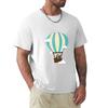 Penguin In Hot Air Balloon Clouds Tshirt Work Style Casual Tshirt