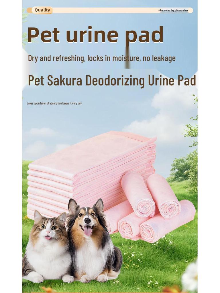 Kirschblüten-Einweg-Haustier-Urinmatte - Saugfähige, Dicke, Geruchshemmende Matte für Katzen und Hunde
