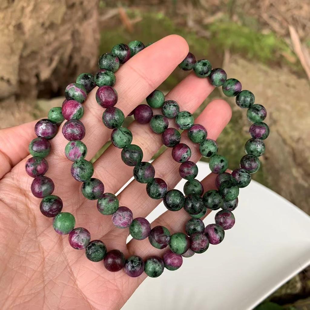 7 .5Mm Natural Stone Epidote Wrist Bracelet Genuine Round Beads Crystalline Woman Man Gemstone Jewelry Bracelets On HandFashion Bracelets