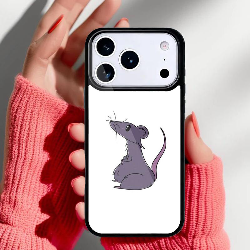 Cute Cartoon Animal Rat Phone Case for iPhone 17 16 15 14 13 Pro Max Back Cover for 12 11 Pro Coque