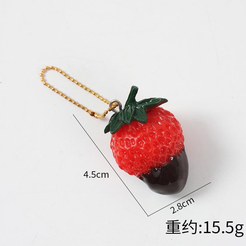 

5PCS Simulation Strawberry Pendant Fake Fruit Home Holiday Party Decoration Photography Props Keychain Bag Decoration 4.5X2.5CM