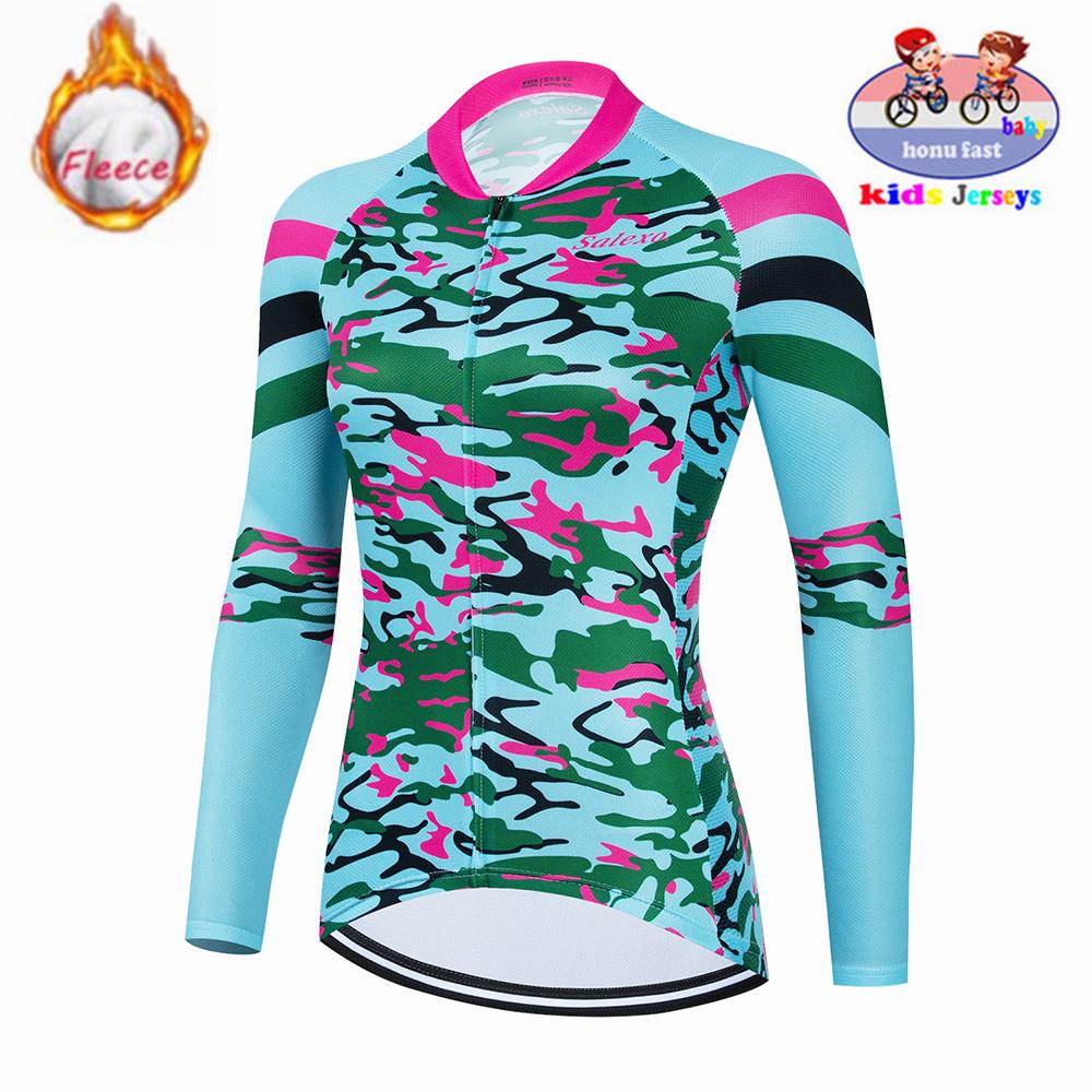 2026  Velvet Warm Cycling Suit Set  Kids Winter Thermal Fleece MTB Bicycle Girl Cycling Clothes Warm Bike Children Cycling Clothing Suit