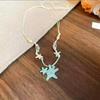 1 Pcs Ocean Style Necklaces With Starfish Shell Faux Pearl Charms For Summer Beach Vacation Daily Wear Handmade Jewelry