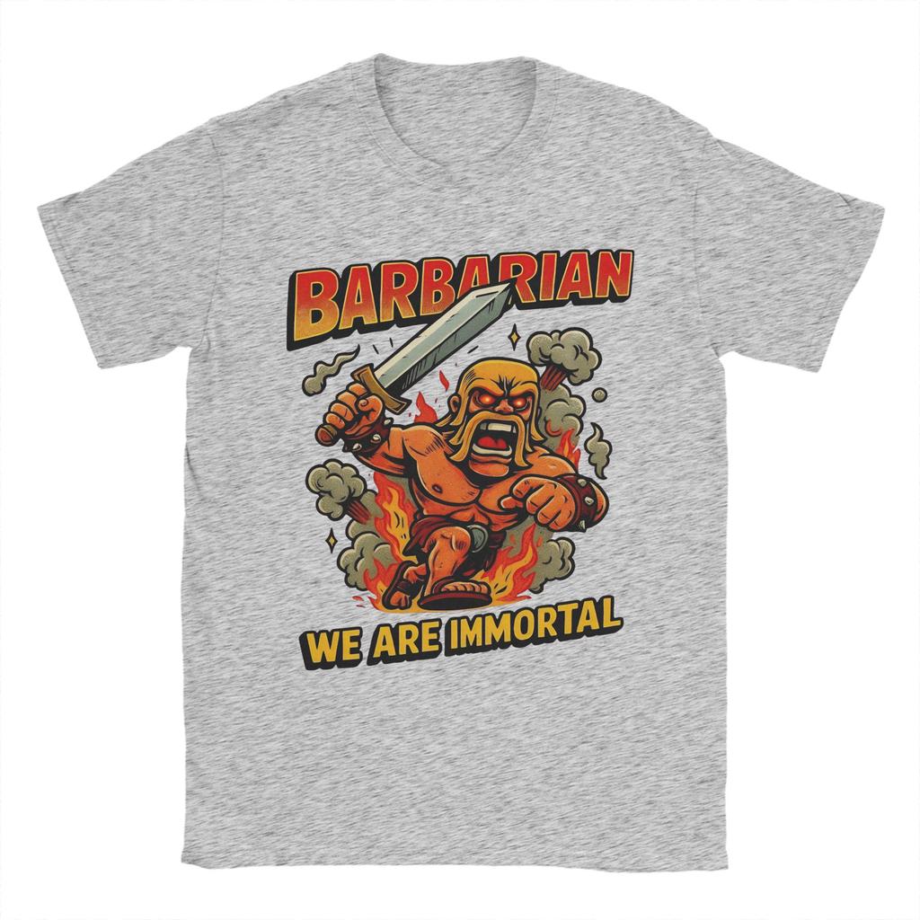 Men's Barbarian Clashes Royaleds T Shirt Pure Cotton Clothes Casual Short Sleeve O Neck Tees Printed Oversized Fashion T-Shirt