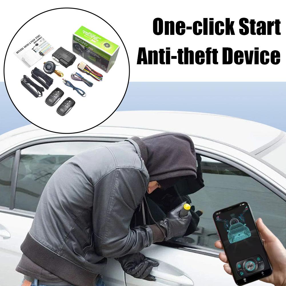 System bezkluczykowy Auto Start Stop Kluczyk Smart Key Zdalny Start przyciskiem Zestaw Systemu Auto Kluczyk do Samochodu Bezkluczykowy Jeden Z Auto S2Y3