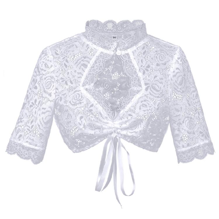 Женский Баварский Костюм для Октоберфеста Традиционный Дирндль Блузка Баварский Октоберфест Укороченный Топ Костюм для Пивной Вечеринки M