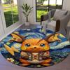 Felt Battle Pokemon Round Area Rug,Carpet Rug for Living Room Bedroom Sofa Playroom Decor,Non slip Floor Mat