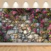 A stone wall flower background cloth - spring and summer flower background wedding birthday flower party prop