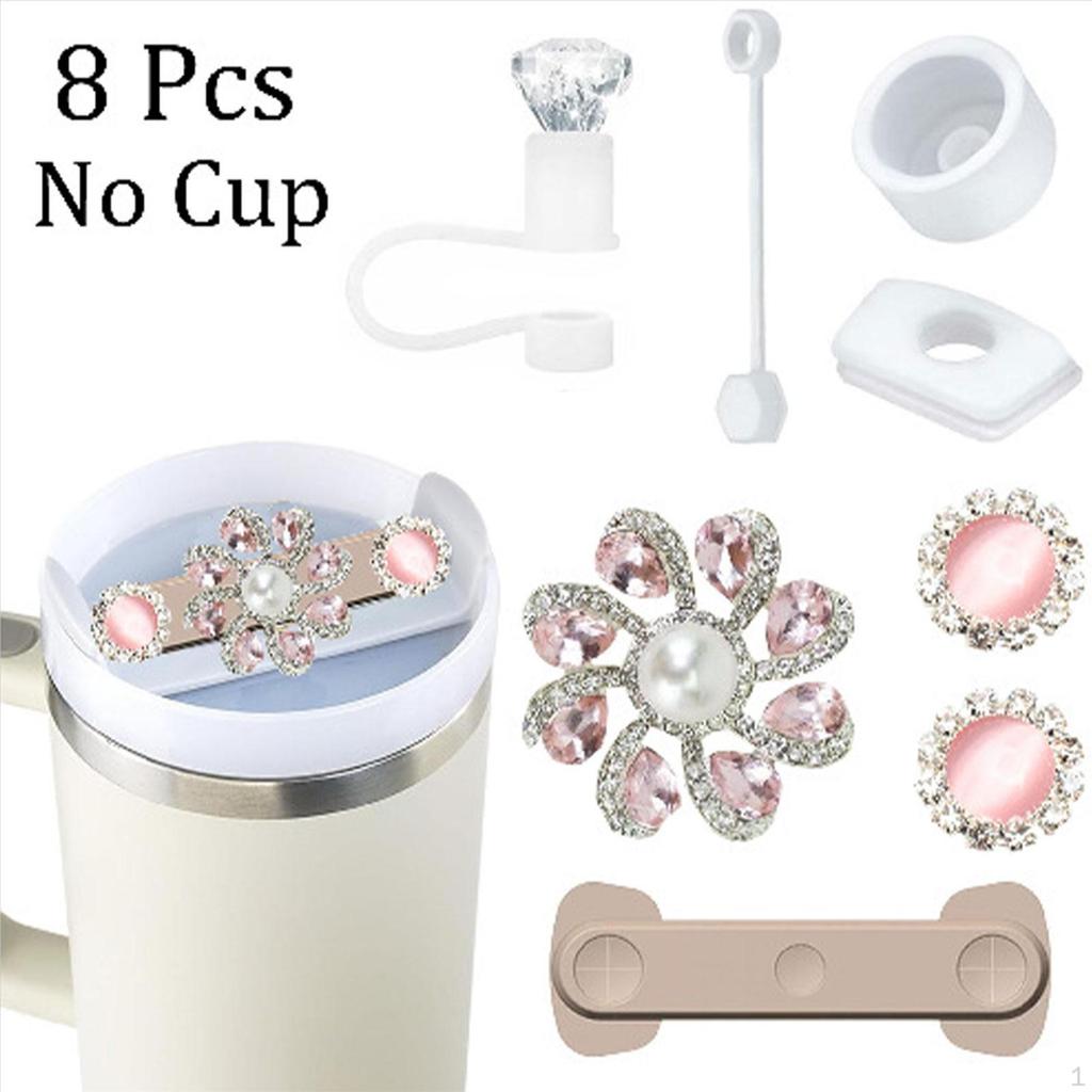 Cup -Accessoires Set, Charms, Ideal Gift for Tumbler, Stylish Spilling Stopper, Parts Ornament