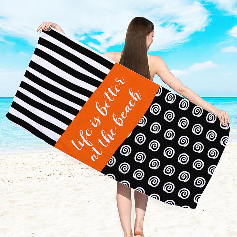 Summer Beach Towel Microfiber Quick Dry Bath Towel Coconut Tree Print Soft Swimming Pool Travel Blanket for Women Men
