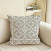 G-Gray White Geometric Pattern Cushion Cover Natural Linen Pillowcase Set, All-In-One Decor For Sofa, Bedroom & Chair
