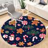 1pc Christmas Cookies Carpet for Office Non-Slip, Round Carpet, Soft & Comfortable, Carpet for Office, Lightweight Round Floor Mat