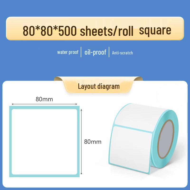 Double Row Thermal Paper Self-Adhesive Labels for QR Code & Barcode Printing, Water/Oil/Heat-Resistant, Free Shipping