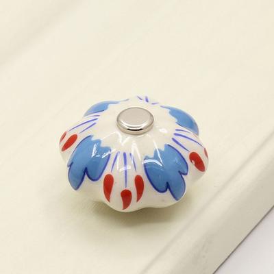 New Drawer Wardrobe Cabinet Door Pull Pumpkin with Screw Ceramic Handle Single Hole Pastoral Furniture Knob