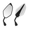 HOPESPANNER Universal Motorcycle Rearview Adjustable Bar End Side Mirror Iron 1 M10 Leaf Shape Mirrors, Mounts, Plastic, Set, White,