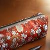 New Chinese Retro Style Pencil Case Damask Embroidery China Bird Flower Art Pen Bag Flannel Lining Beautiful Women Makeup Bag