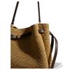 TORY BURCH Romy BUCKET All-over braided design raffia tree and leather shoulder bag large size women's beige 183250-254