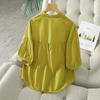 Polka Dot Cotton Shirt for Women In Five-quarter Sleeve Summer New Loose Casual Lapel Top