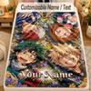 Flannel BlanketMy Hero Academia Custom Name Text Personalized Soft Warm Throw Blanket Home Decor Gift