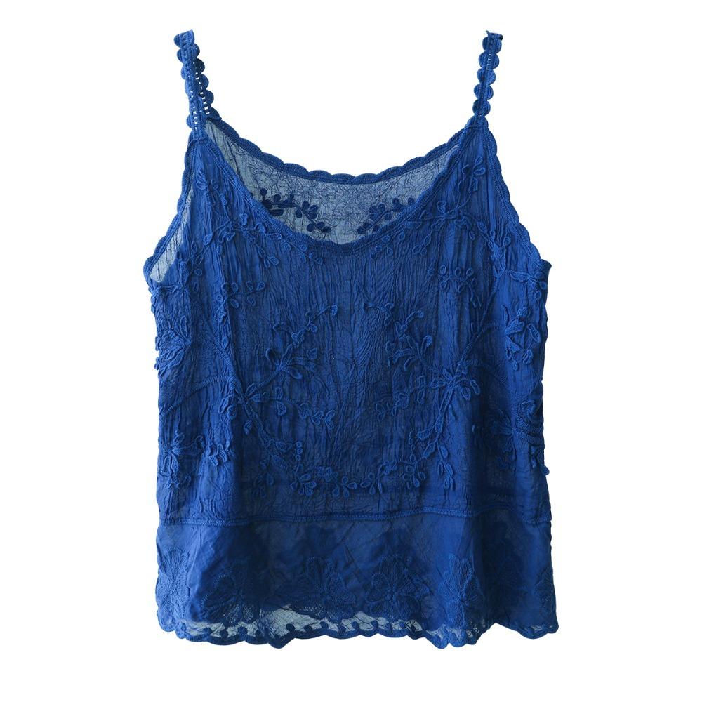 Dimanaf 2025 Nowy Letni T-Shirt Bez Rękawów Damski Podstawowy Dzianinowy Ażurowy Biały Niebieski Top Luźny