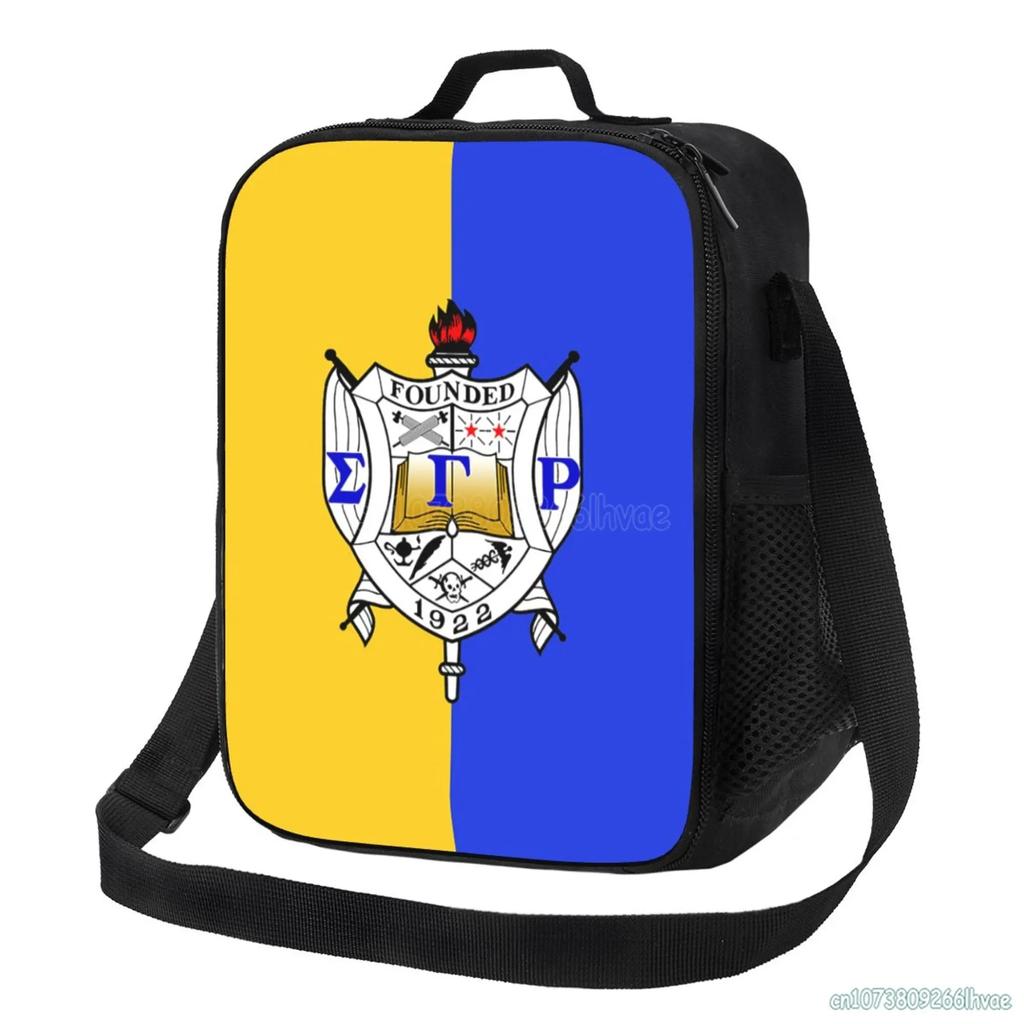Sigma Gamma Rho Insulated Lunch Bag Reusable Thermal Lunch Box Waterproof Oxford Bento Bags Single Shoulder Portable Tote Bag
