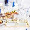 Elegant Gold Mirror Display Tray Portable for Organizing Accessories and Enhancing Home Decoration Aesthetic Use