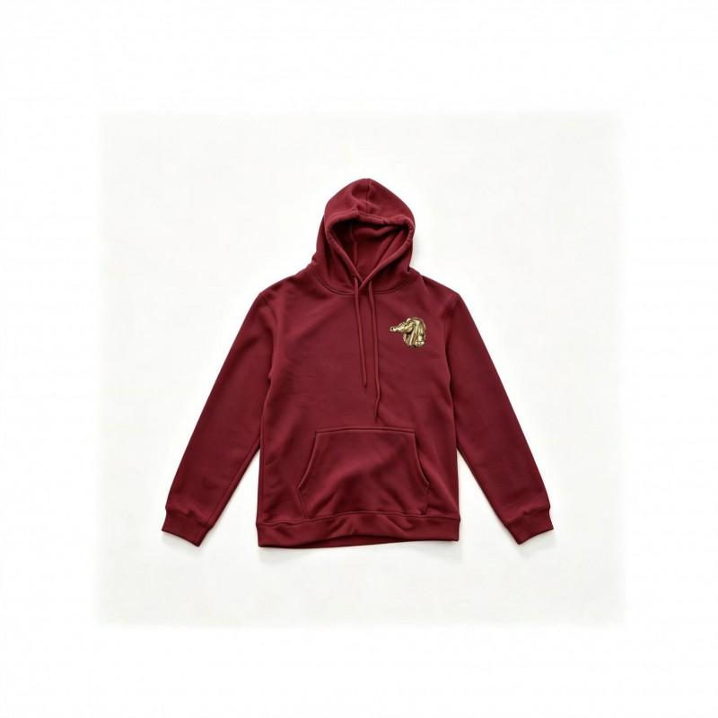 Unisex Oversized Drop Shoulder Hoodie With Embroidered Crocodile Casual Sweatshirt Fall