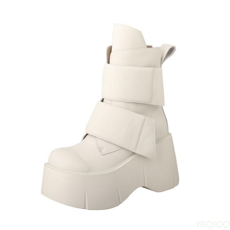 Fashionable versatile height increasing women s boots new spring autumn casual comfortable thick soled women s shoes 40