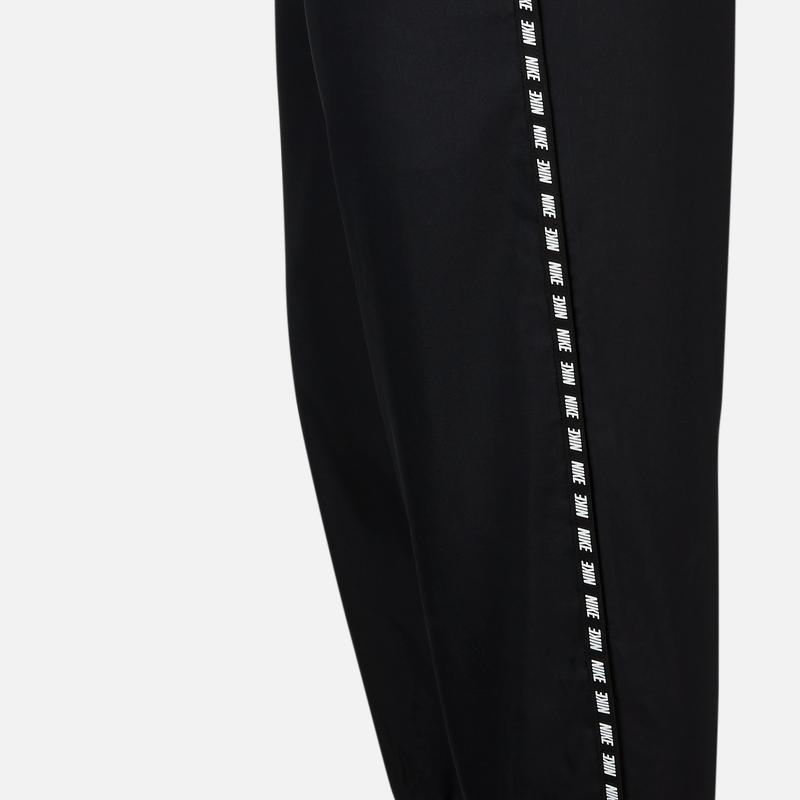 Nike Retro Sports Solid Color Side Stripe Lace-Up Casual Sweatpants Knitted Sports Pants Women Bottoms Black BQ6825-010