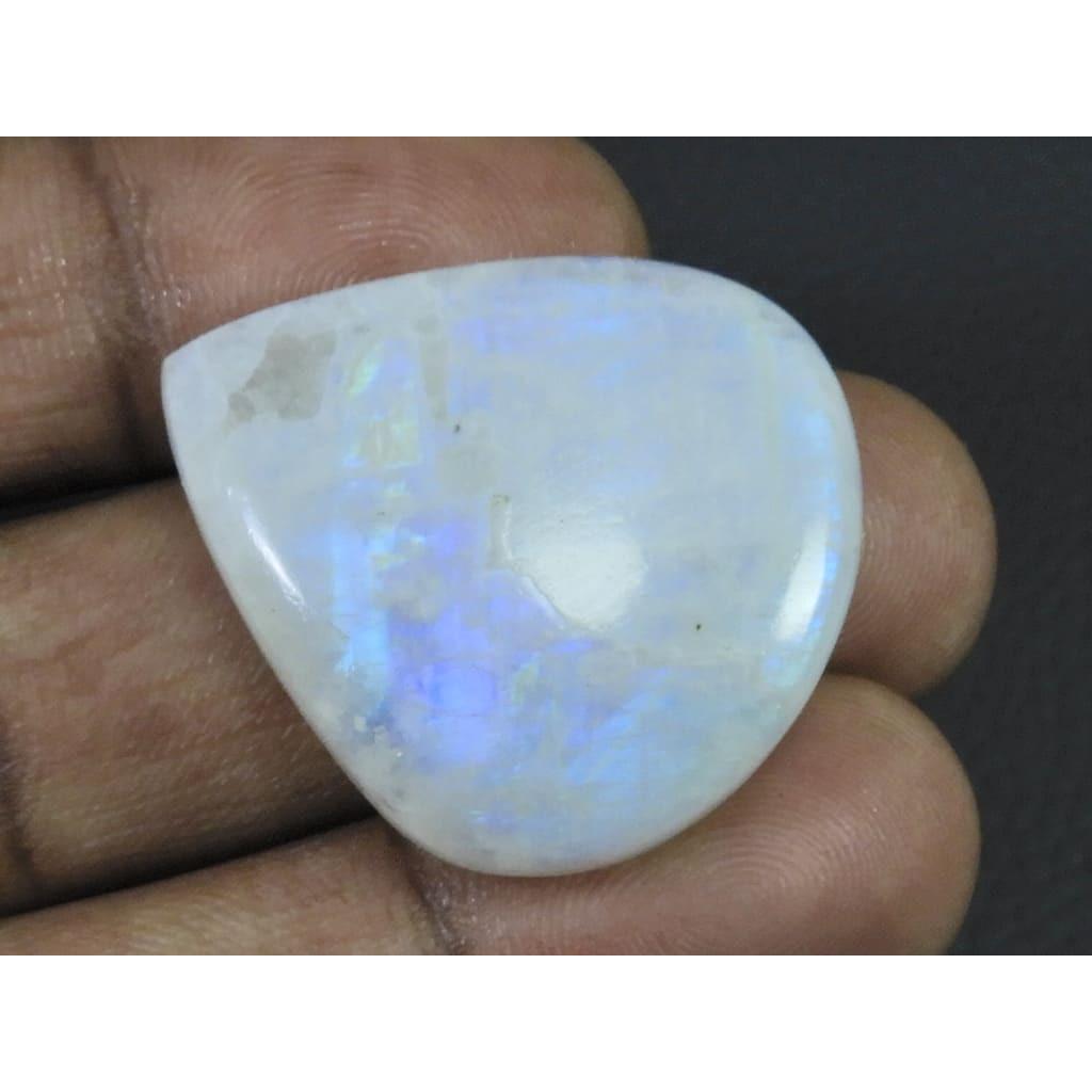 29X33X07 MM Natural Rainbow Moonstone Pear Cabochon Loose Gemstone 62Cts. C-1625