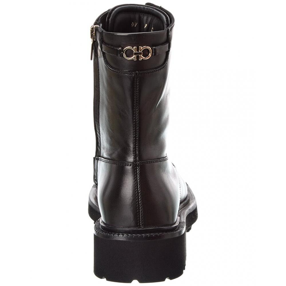 Salvatore Ferragamo Ferragamo Orlando Leather Boot Black
