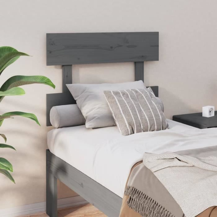 VidaXL Headboard Grey 93.5x3x81 Cm Solid Pine Wood 819052