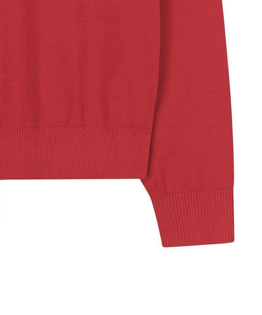 NOIRER Silky Round Neck Knit (Red)