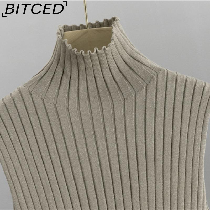 BITCED Spring and Autumn Laid-back Style Knitted Set, Sleeveless Vest, Sweater, Cardigan and Trousers, Three-piece Set