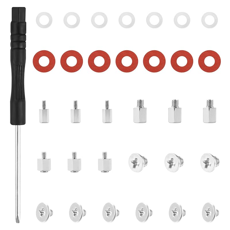 510PCS Computer Screws Assortment Kit, Carbon Steel Black Zinc Plated Motherboard Standoffs Screws PC Screws for HDD, SSD Hard Drive Fan, Power