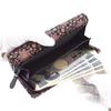 Indenya Inden Long Wallet, Large Capacity, Deerskin Leather, Black with Pink Lacquer, Clematis Pattern, 2310-51-169