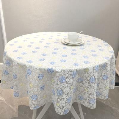 Nappe Ronde en Plastique Imperméable Style Pastoral Nappe de Table Basse PVC Ménage Tapis de Protection pour Table de Salle à Manger Meubles Anti-rayures