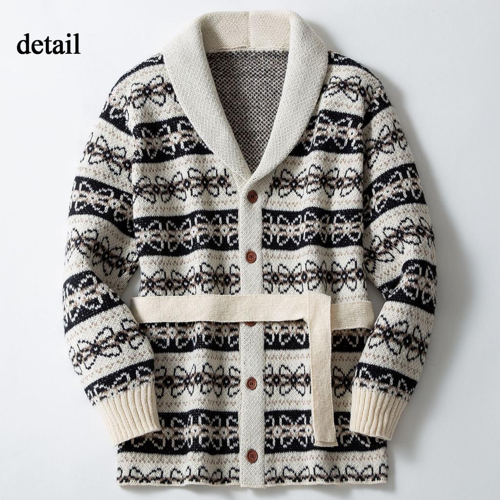 Men's Vintage Oversized Long Sleeve Cardigans Shawl Collar Buttons Down Knitted Cardigan Sweater Fall Winter Casual Chunky Sweaters Outwear for Men