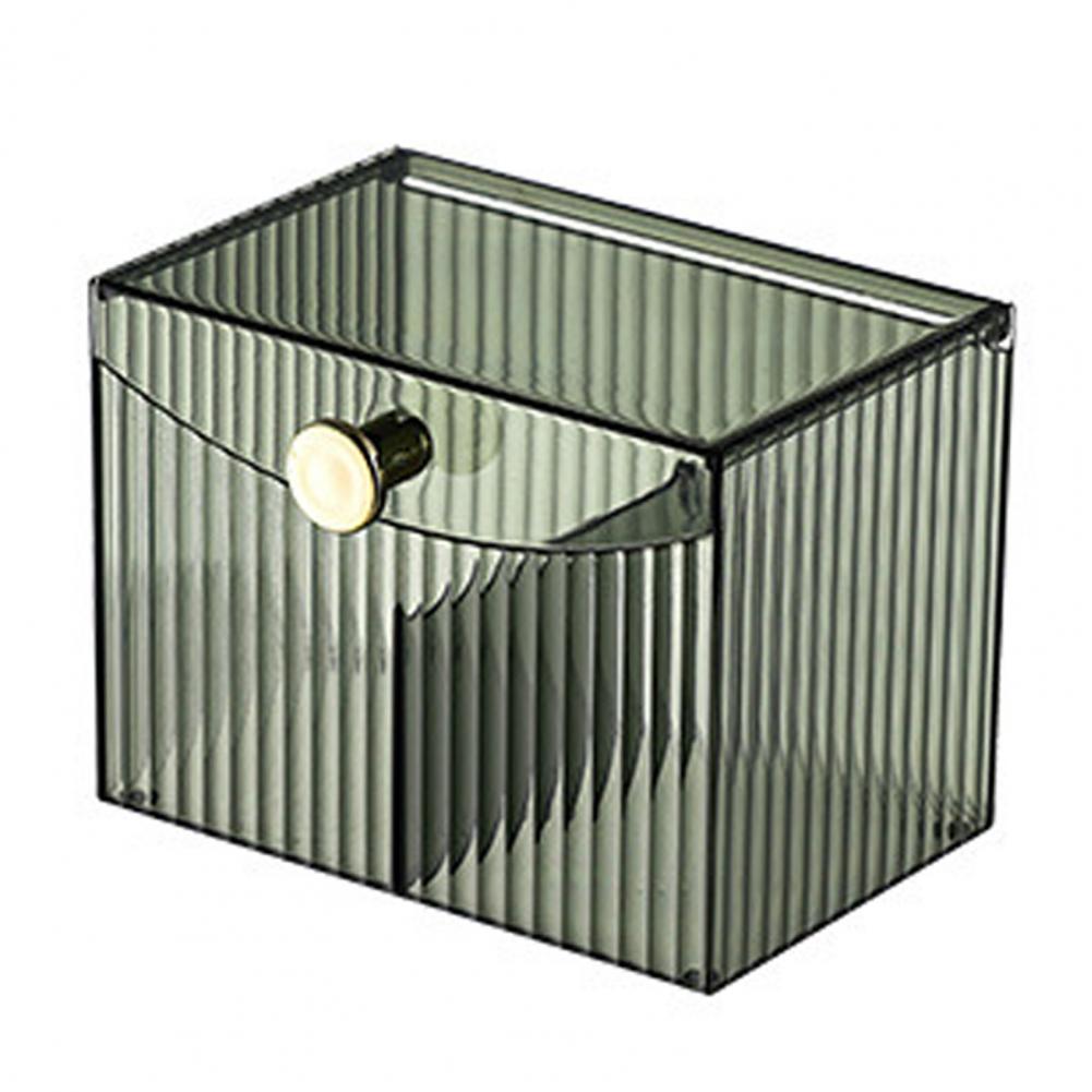 

Dust-proof Storage Box Multi-purpose Storage Box Elegant Light Luxury Makeup Organizer with Transparent Flap Lid for Dresser зелёный