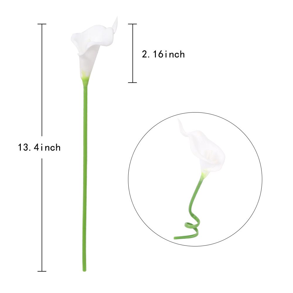 10PCS Real Touch Calla Lily Artificial Flowers Bridal Bouquets Home Office Wedding Party Decoration