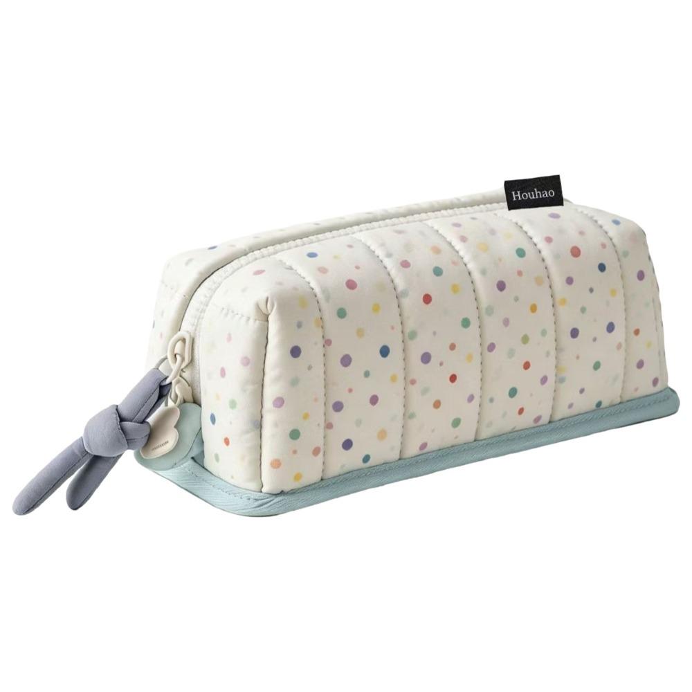 New Large Capacity Pencil Case Creative Dot Pattern Pencil Box Portable Pen Bag School Supplies